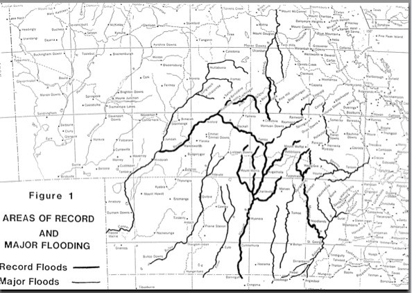 Flood April 1990: area of record flooding